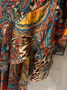 Marciano Vibrant Paisley & Animal Print Silk dress